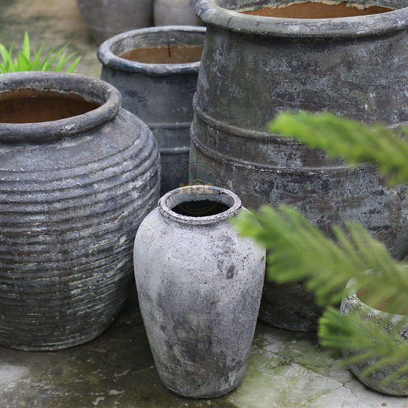 Cắm Hoa Tươi | 4056 Men Mỹ Thuật Bình Trơn 30x30x45 M18