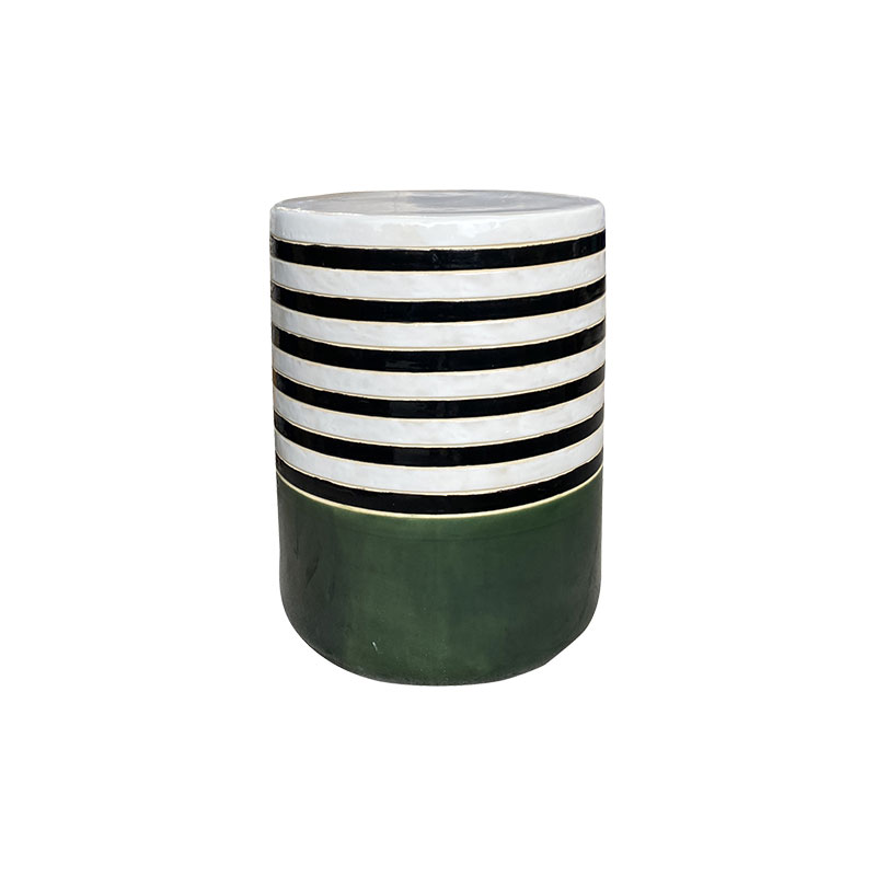 4103 Đôn Trụ 36x36x47 Sọc Phối Xanh Lá