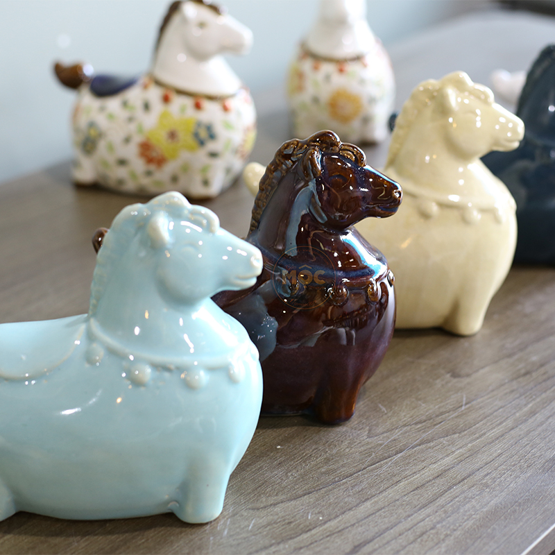 4177 Gốm Thú Ngựa Gốm Tiểu Lạc 18x10x15